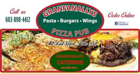 Granfanallys menu - Granfanallys Menu. Add to wishlist. Add to compare #2 of 63 pubs & bars in Salem . Proceed to the restaurant's website Upload menu. Menu added by the restaurant owner April 03, 2019. Menu. Pizza. Cheese Pizza 10 reviews. Classic cheese or create your own pizza. Gluten Free Cheese Pizza.